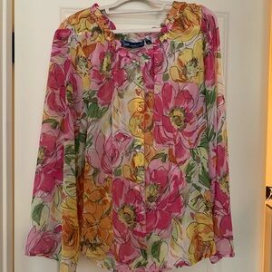 Susan Graver floral blouse